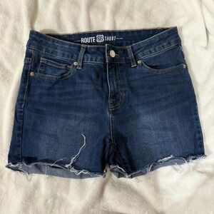 Route 66 Dark washed, denim shorts